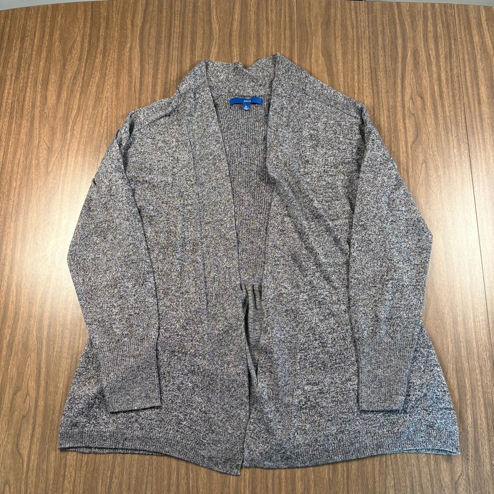 Apt. 9 Heather Gray Open-Front Cardigan Sweater
